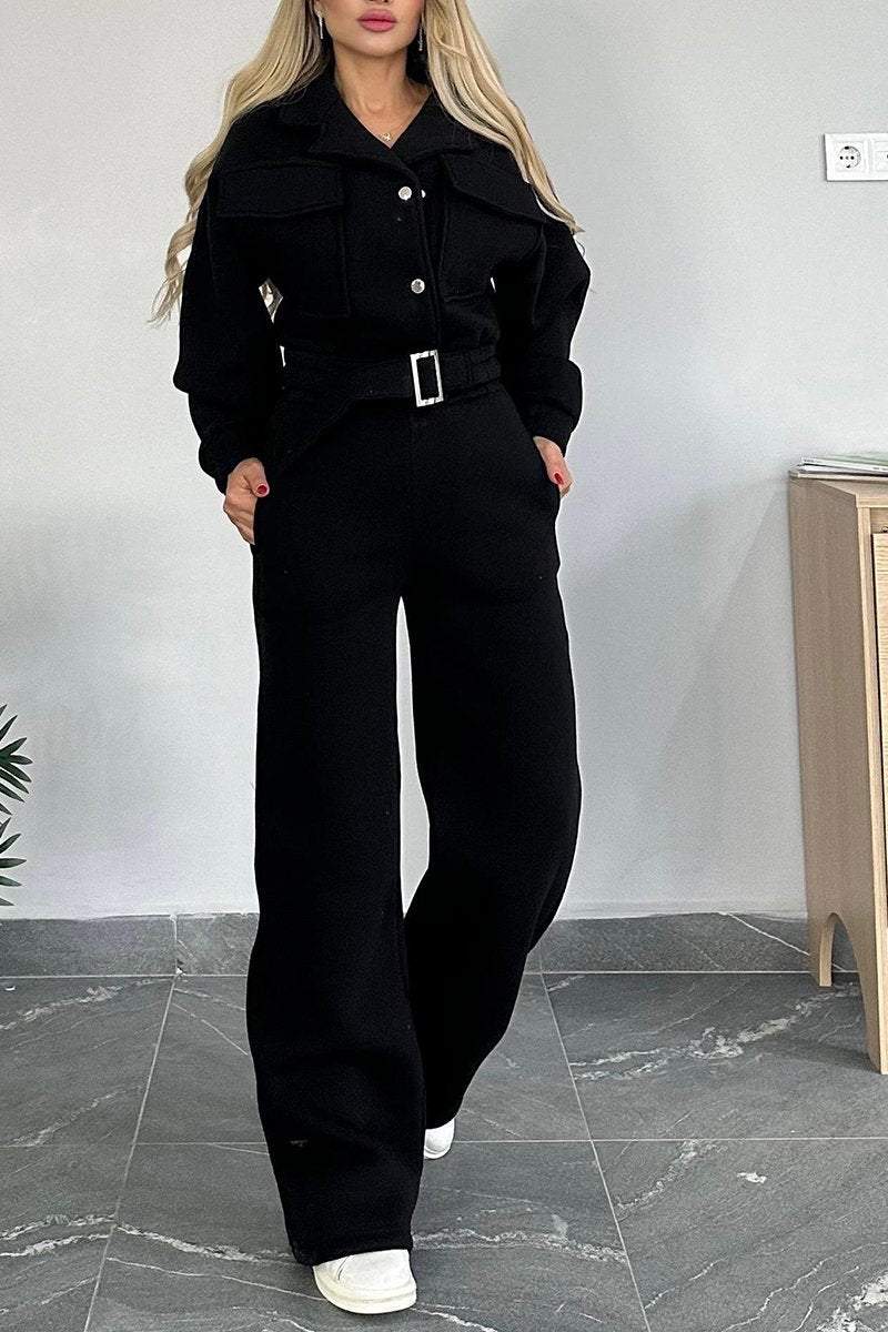 Women's Lapel Long-sleeved Workwear Casual Suit Sets Two piece sets