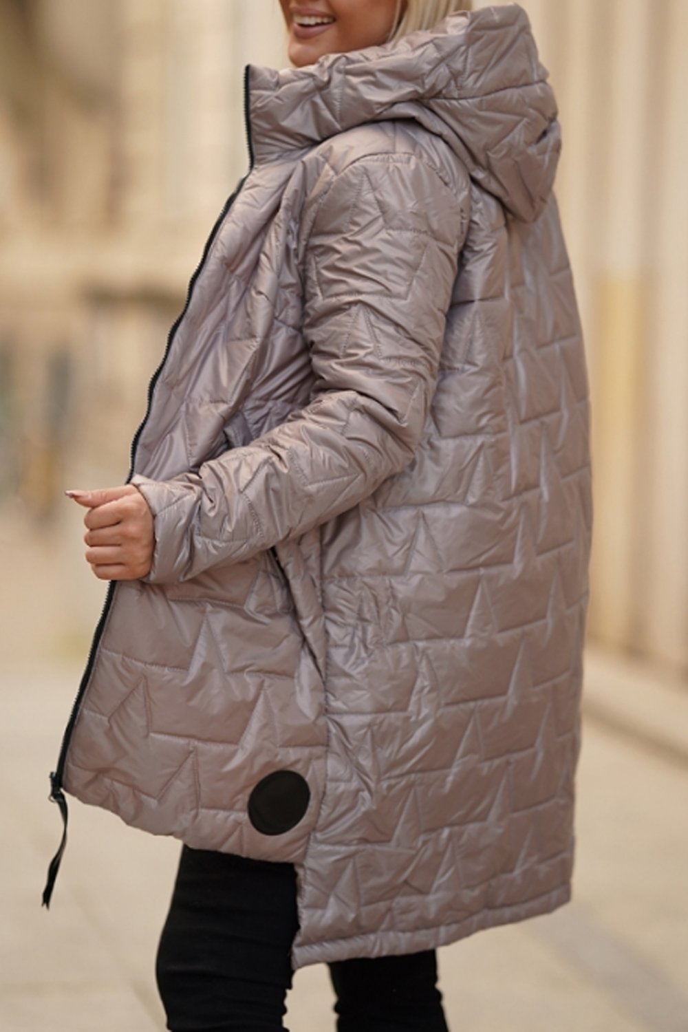 Women's Casual Hooded Jacket with Irregular Hem Coats skirts Top