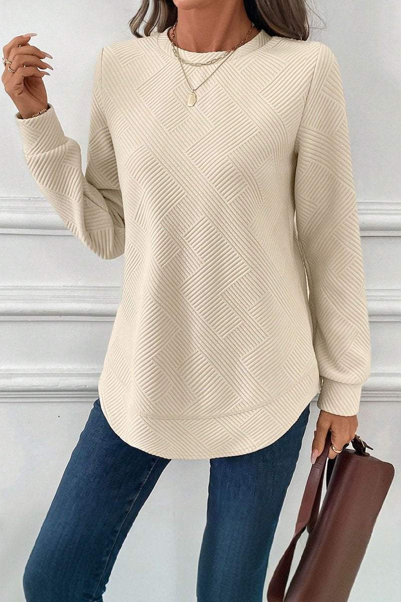 Women's Round Neck Irregular Hem Knitted Sweater sweater Top