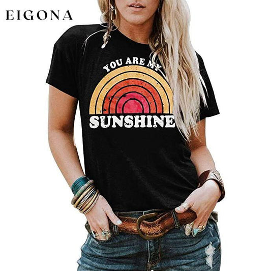 Womens You are My Sunshine T Shirt Black __stock:200 clothes refund_fee:800 tops