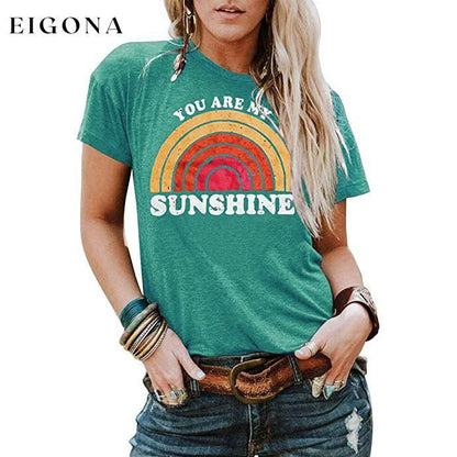 Womens You are My Sunshine T Shirt Green __stock:200 clothes refund_fee:800 tops