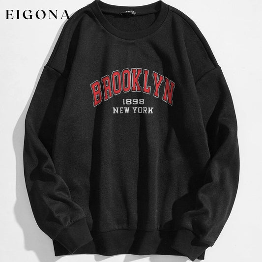 Letter Graphic Thermal Lined Sweatshirt Black __stock:500 clothes refund_fee:800 tops
