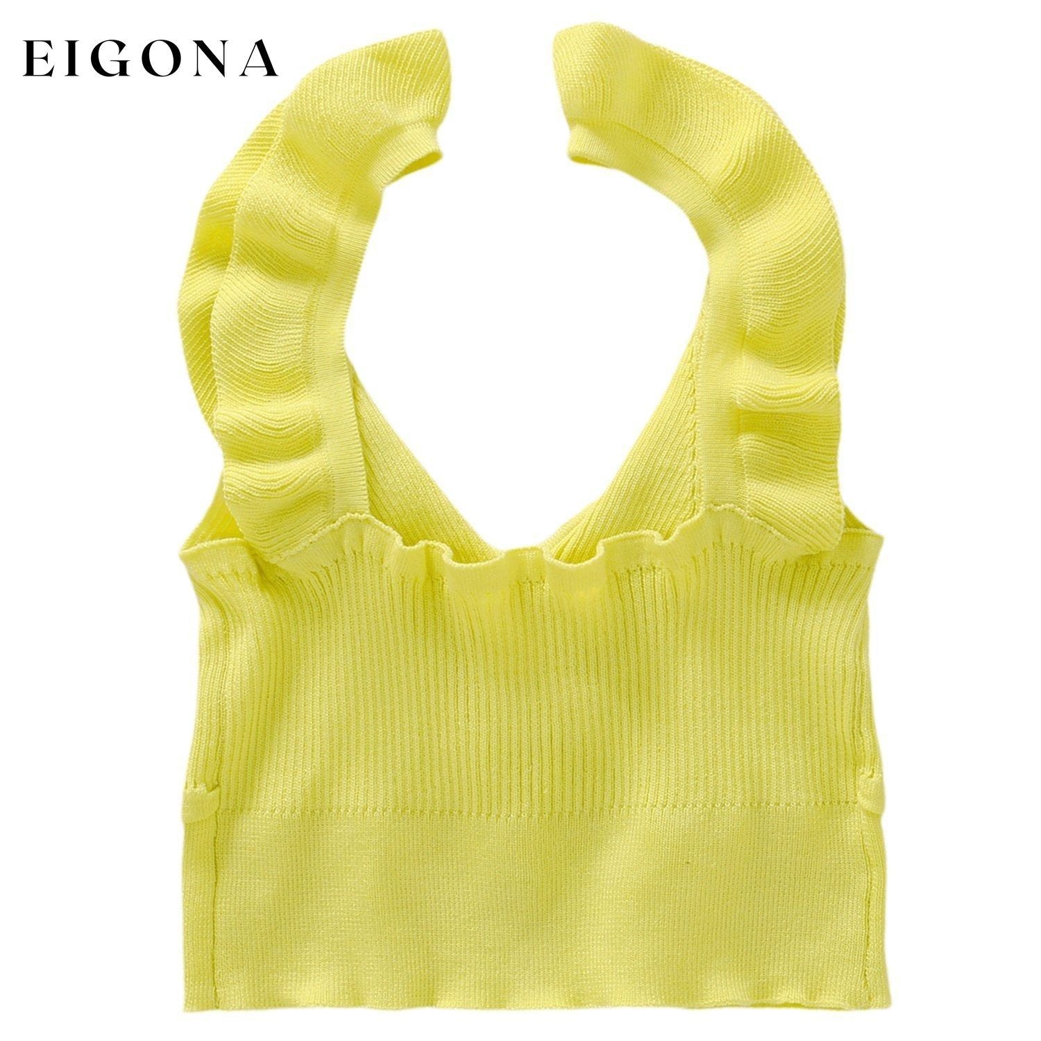 Women's Sleeveless V Neck Crop Tops __stock:500 clothes refund_fee:800 tops