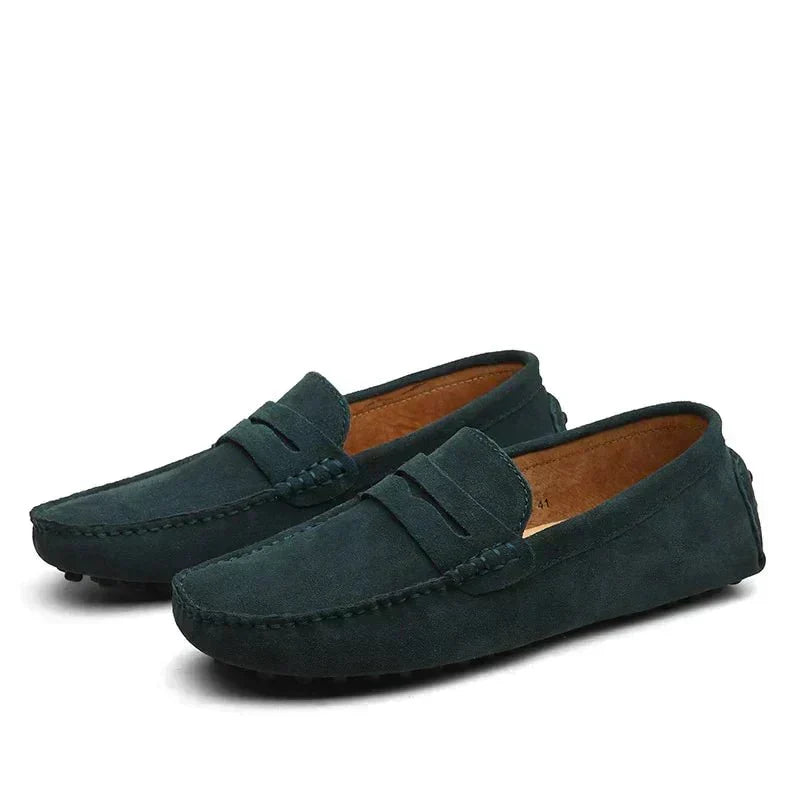 Cazel | Orthopedic Classic Loafers Supportive Comfortable Everyday Men Vert foncé comfortable shoes men leather loafers orthopedic loafers men supportive loafers walking shoes