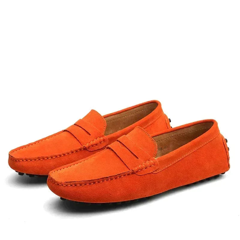 Cazel | Orthopedic Classic Loafers Supportive Comfortable Everyday Men Orange comfortable shoes men leather loafers orthopedic loafers men supportive loafers walking shoes