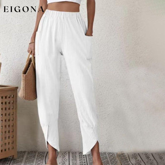 Solid Color Casual Pants White best Best Sellings bottoms clothes pants Plus Size Sale Topseller