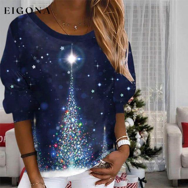 Christmas Print Casual Sweatshirt best Best Sellings clothes Plus Size Sale tops Topseller