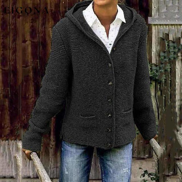 Vintage Hooded Knitted Cardigan Black also bought Best Sellings cardigan cardigans clothes Plus Size Sale tops Topseller