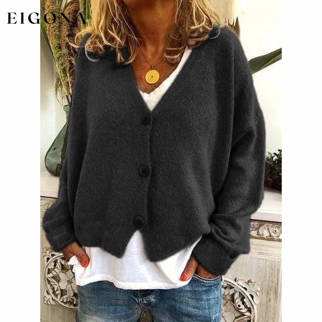 Fashion Casual V-Neck Coat Black also bought Best Sellings cardigan cardigans clothes Plus Size Sale tops Topseller