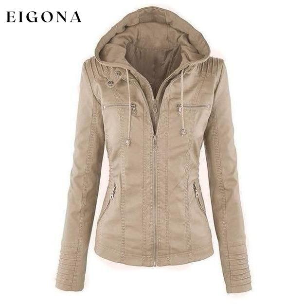 Casual Hooded Leather Jacket Light Apricot also bought Best Sellings cardigan cardigans clothes Plus Size tops Topseller