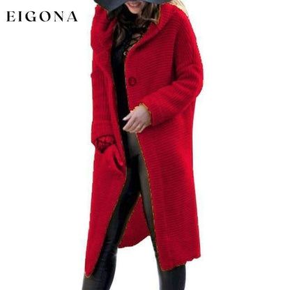 Casual Knitted Long Coat Red also bought Best Sellings cardigan cardigans clothes Plus Size tops Topseller