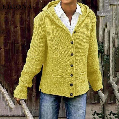 Vintage Hooded Knitted Cardigan Yellow also bought Best Sellings cardigan cardigans clothes Plus Size Sale tops Topseller