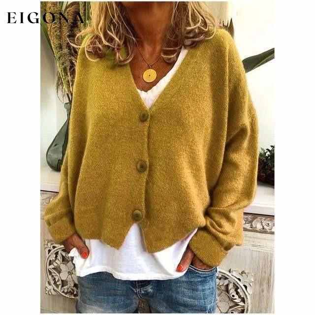 Fashion Casual V-Neck Coat Yellow also bought Best Sellings cardigan cardigans clothes Plus Size Sale tops Topseller