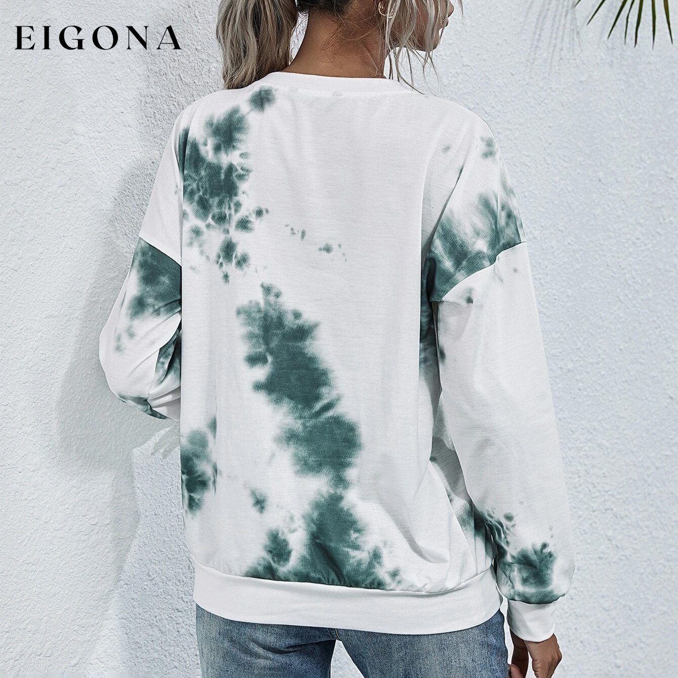 Tie Dye Round Neck Sweatshirt __stock:500 clothes refund_fee:800 show-color-swatches tops