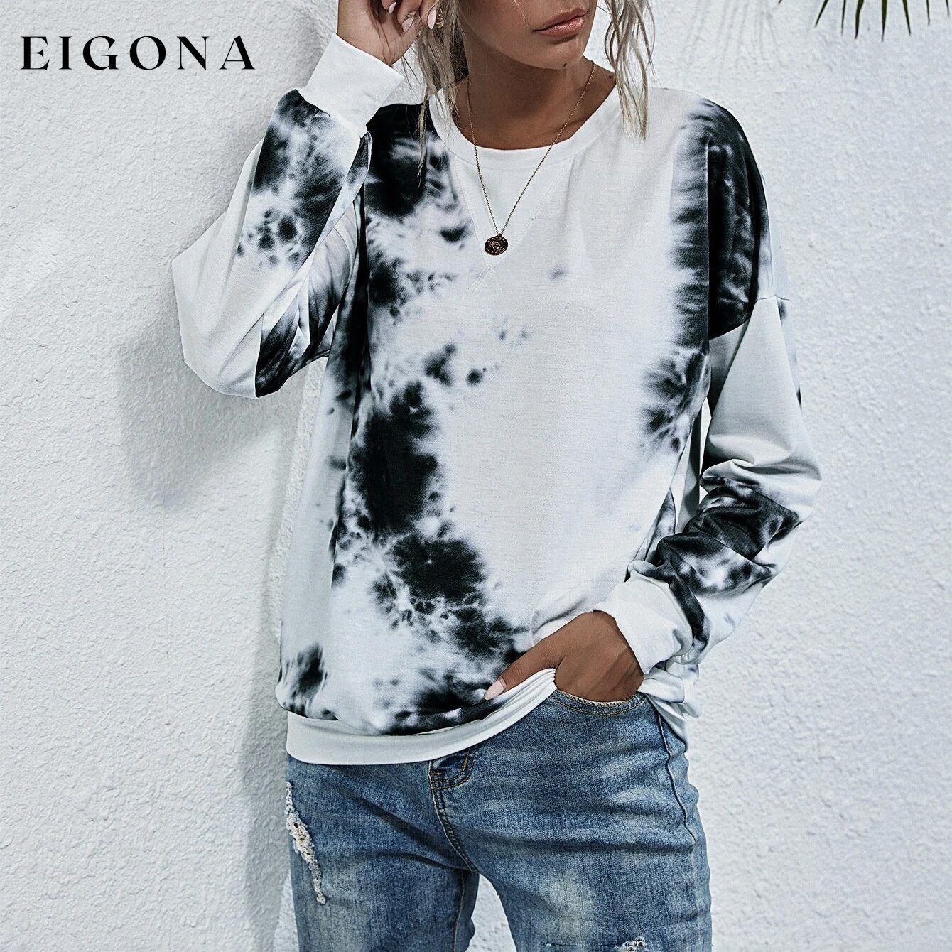 Tie Dye Round Neck Sweatshirt __stock:500 clothes refund_fee:800 show-color-swatches tops