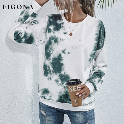 Tie Dye Round Neck Sweatshirt __stock:500 clothes refund_fee:800 show-color-swatches tops