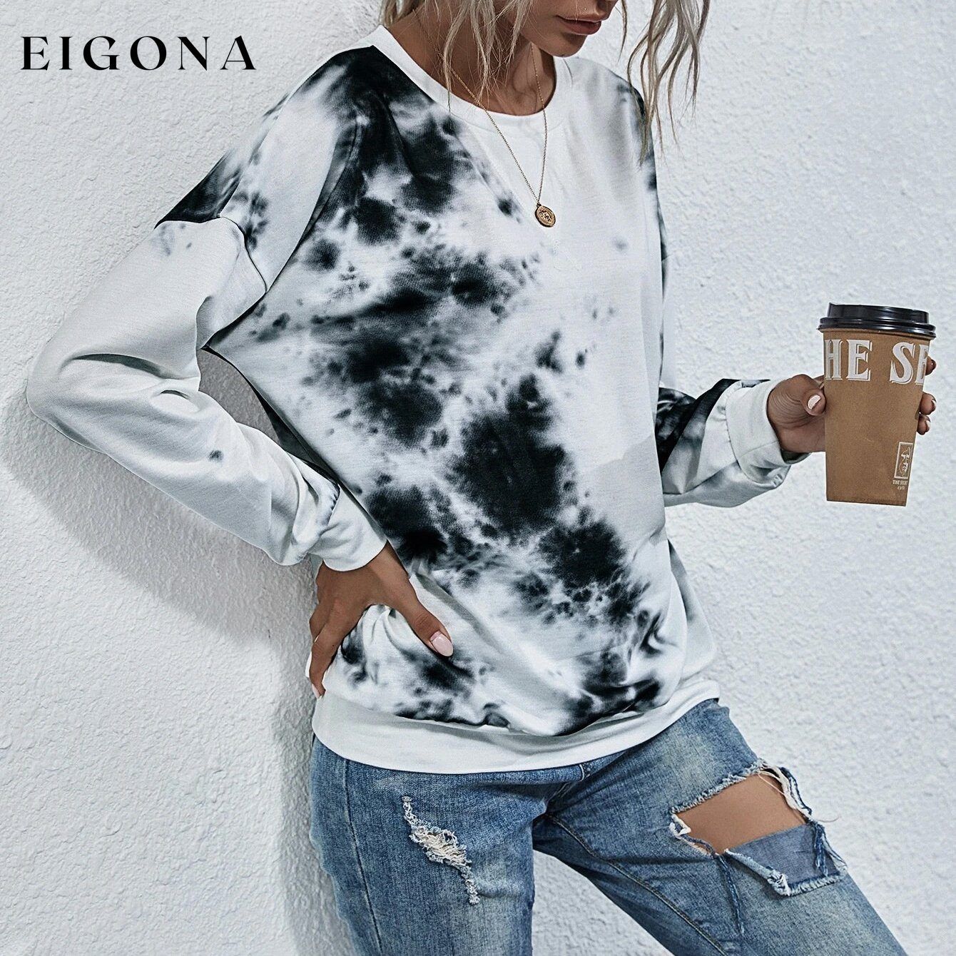 Tie Dye Round Neck Sweatshirt __stock:500 clothes refund_fee:800 show-color-swatches tops