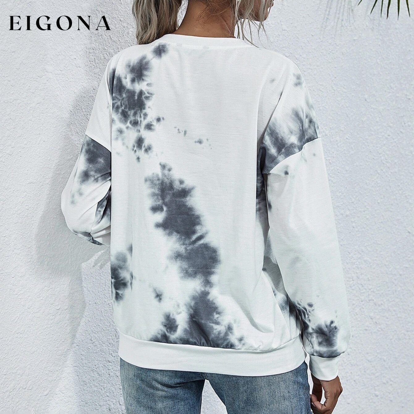 Tie Dye Round Neck Sweatshirt __stock:500 clothes refund_fee:800 show-color-swatches tops