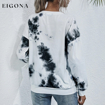 Tie Dye Round Neck Sweatshirt __stock:500 clothes refund_fee:800 show-color-swatches tops