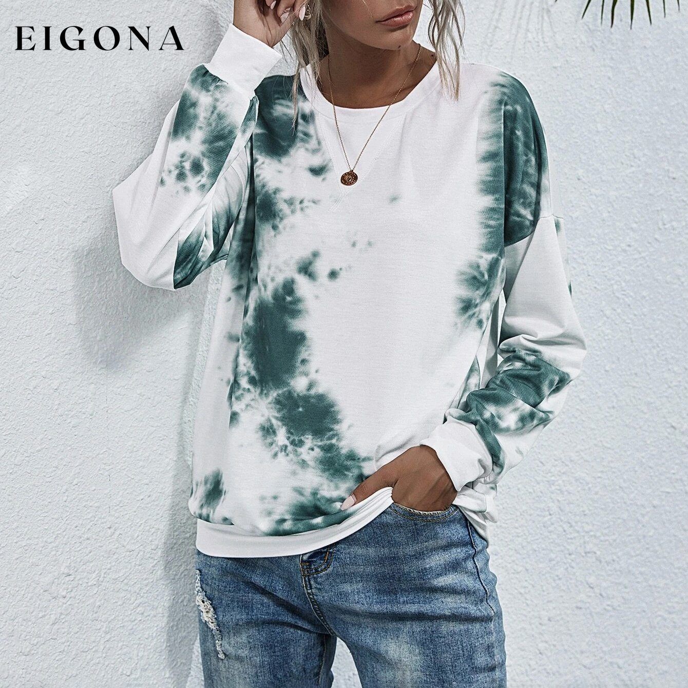 Tie Dye Round Neck Sweatshirt __stock:500 clothes refund_fee:800 show-color-swatches tops