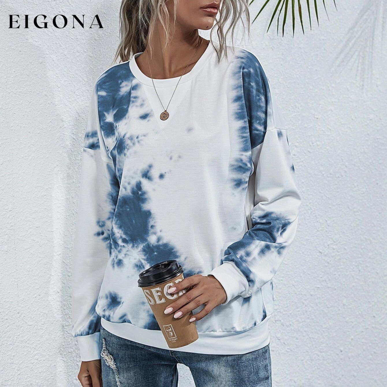 Tie Dye Round Neck Sweatshirt __stock:500 clothes refund_fee:800 show-color-swatches tops