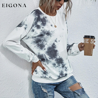 Tie Dye Round Neck Sweatshirt __stock:500 clothes refund_fee:800 show-color-swatches tops