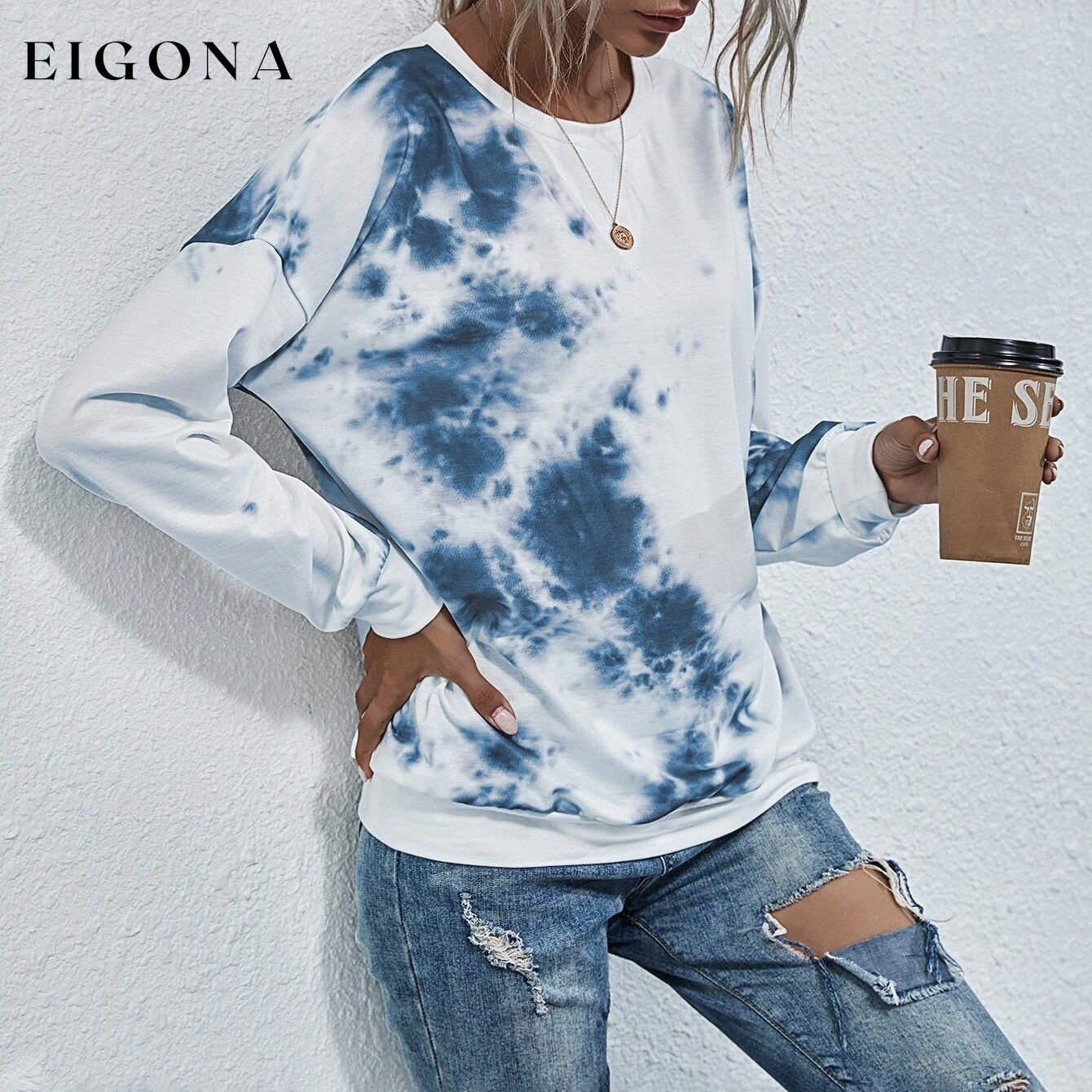 Tie Dye Round Neck Sweatshirt __stock:500 clothes refund_fee:800 show-color-swatches tops