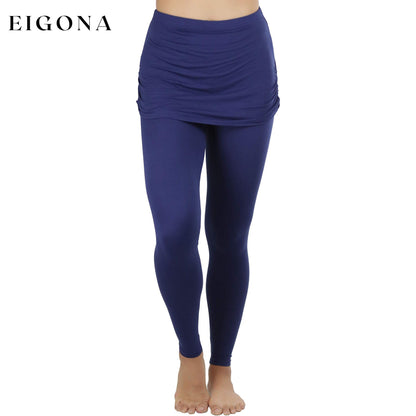 Women's Cotton-Blend Shirred Sides Skirted Ultra Smooth Leggings __stock:100 bottoms refund_fee:1200