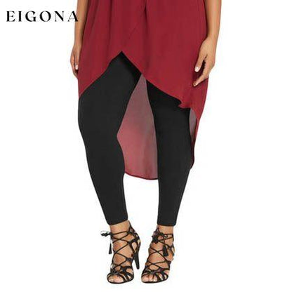 Women's Skinny Fit Cotton Full Length Leggings - Regular and Plus Sizes Black __stock:100 bottoms refund_fee:800 show-color-swatches