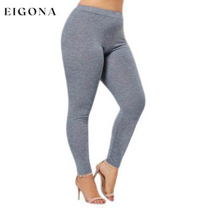 Women's Skinny Fit Cotton Full Length Leggings - Regular and Plus Sizes Heather Gray __stock:100 bottoms refund_fee:800 show-color-swatches