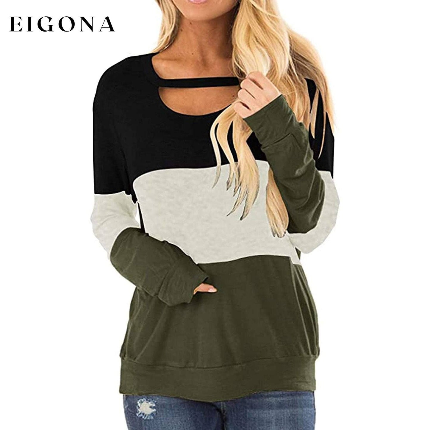 Women's Long Sleeve Tunics Army Green __stock:500 clothes refund_fee:800 tops