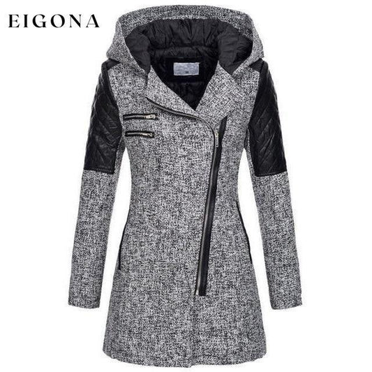 Elegant Casual Patchwork Coat Gray Best Sellings cardigan cardigans clothes Plus Size Sale tops Topseller