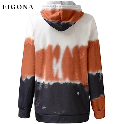 Women Hoodies Tops Tie Dye Printed Long Sleeve Drawstring Pullover Sweatshirts with Pocket __stock:100 clothes refund_fee:1200 tops