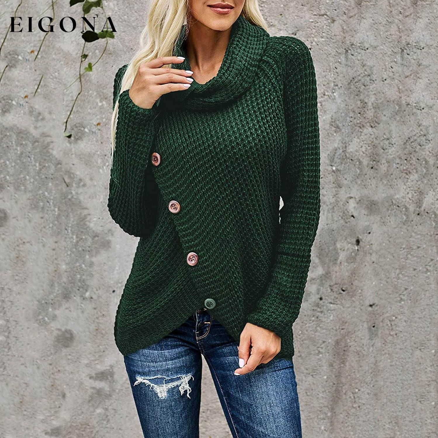 Women Long Sleeve Asymmetric Wrap Pullover Sweater Jumper Tops __stock:200 clothes refund_fee:1200 tops