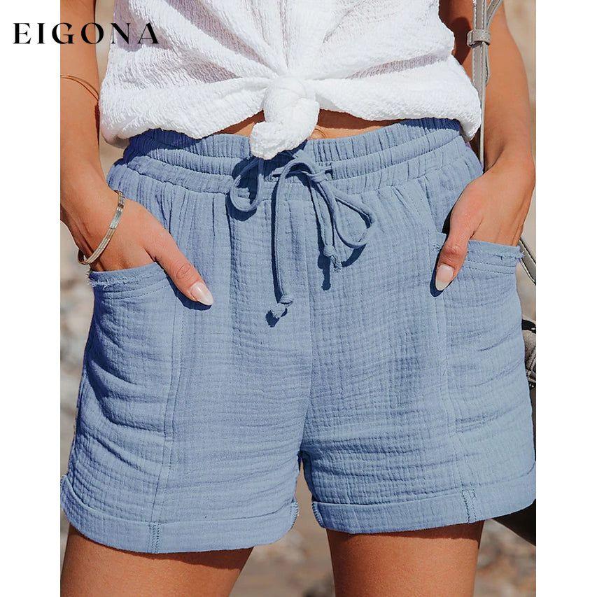 Women's Basic Casual Sports Shorts Blue __stock:200 bottoms refund_fee:800