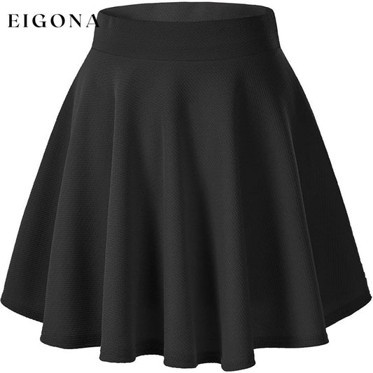 Women's Basic Versatile Flared Mini Skater Skirt Black __stock:200 bottoms refund_fee:1200