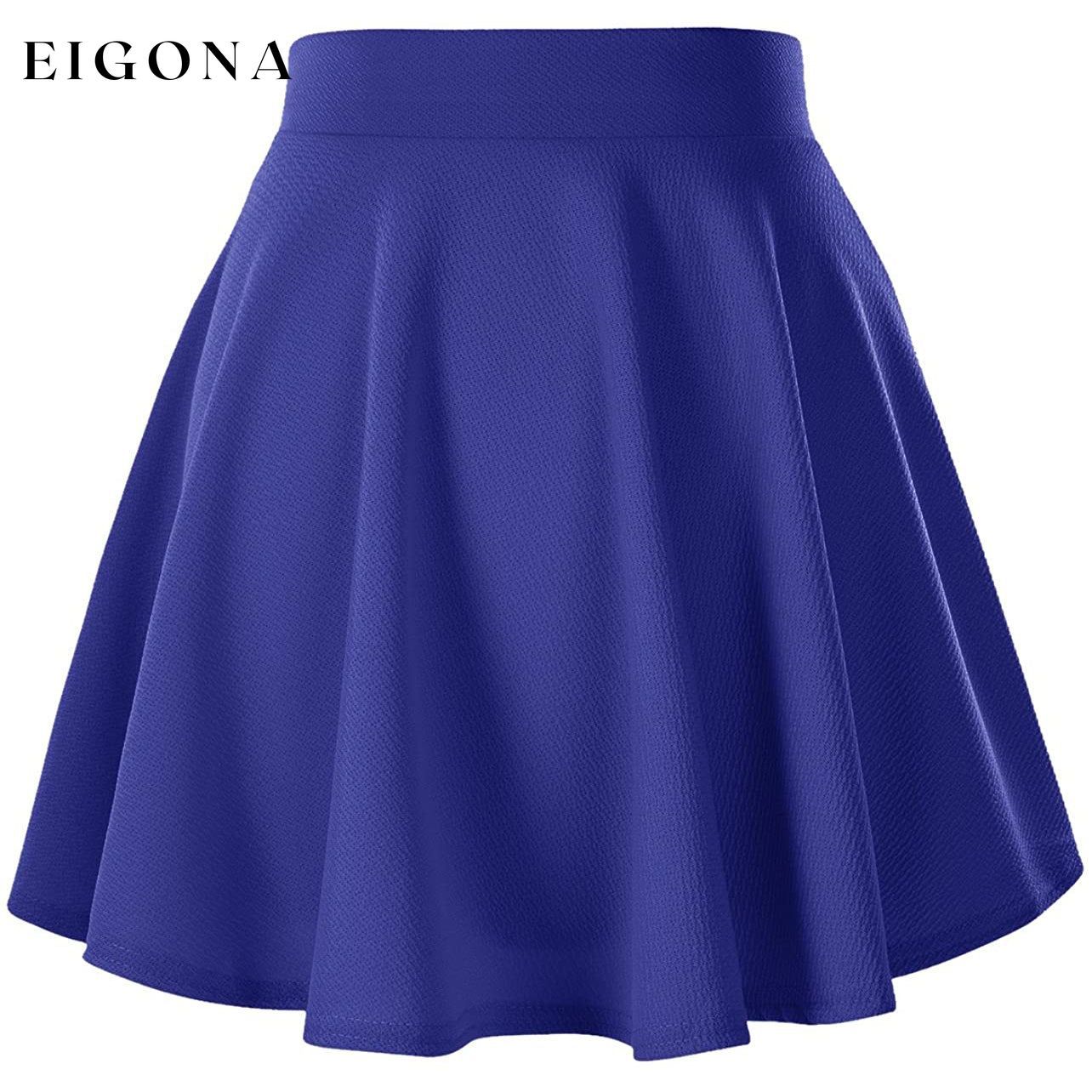 Women's Basic Versatile Flared Mini Skater Skirt Royal Blue __stock:200 bottoms refund_fee:1200