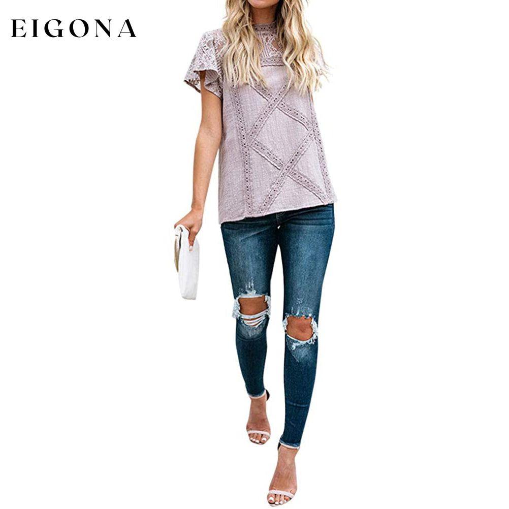 Women's Cute Lace Shirt Top T-Shirt __stock:200 clothes refund_fee:800 tops