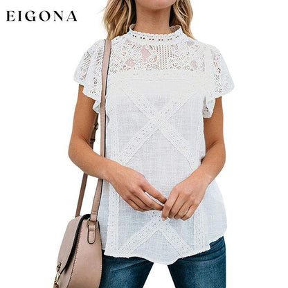 Women's Cute Lace Shirt Top T-Shirt __stock:200 clothes refund_fee:800 tops