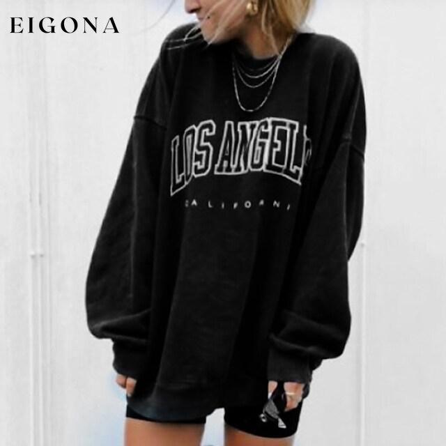 Women's Sweatshirt Graphic Text Los Angeles __stock:100 clothes refund_fee:1200 tops
