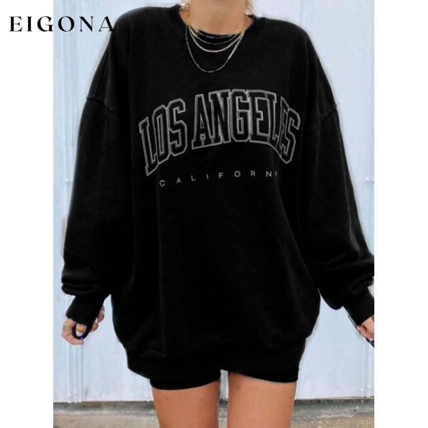 Women's Sweatshirt Graphic Text Los Angeles __stock:100 clothes refund_fee:1200 tops