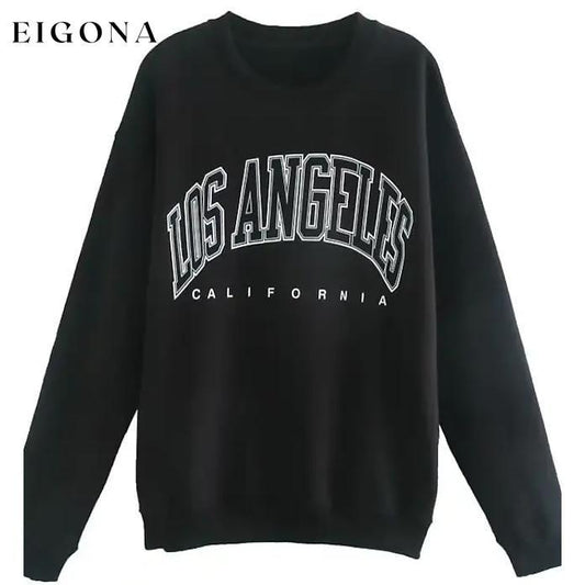 Women's Sweatshirt Graphic Text Los Angeles 2XL __stock:100 clothes refund_fee:1200 tops