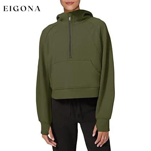 Women's Hoodies Fleece Lined Collar Pullover Army Green __stock:200 clothes refund_fee:1200 tops