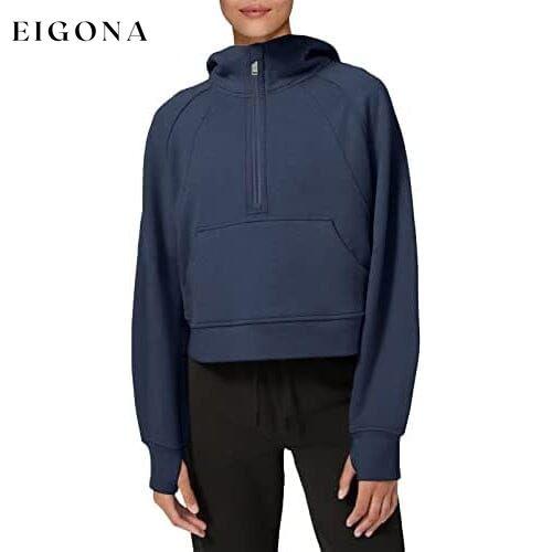Women's Hoodies Fleece Lined Collar Pullover Navy Blue __stock:200 clothes refund_fee:1200 tops