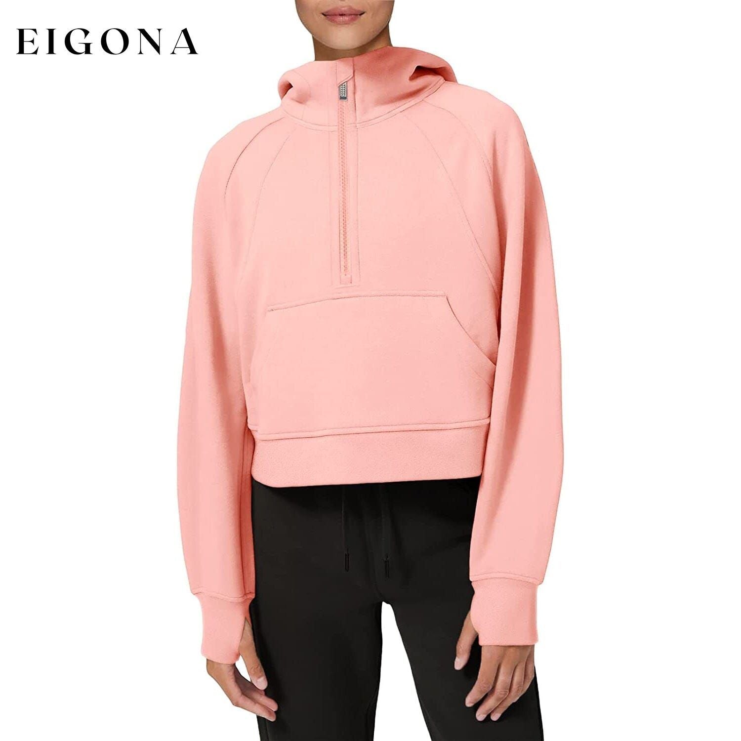Women's Hoodies Fleece Lined Collar Pullover Pink __stock:200 clothes refund_fee:1200 tops