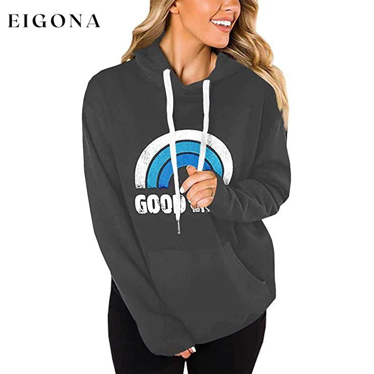 Women's Long Sleeve Casual Graphic Tee Hoodies Gray __stock:100 clothes refund_fee:1200 tops