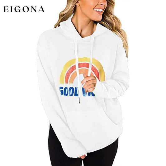 Women's Long Sleeve Casual Graphic Tee Hoodies White __stock:100 clothes refund_fee:1200 tops