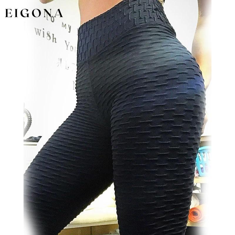 Women's Mid Waist Solid Colored Ruched Sports Yoga Normal Basic Legging Black __stock:200 bottoms refund_fee:800 show-color-swatches