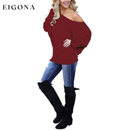 Women's Off-Shoulder Long-Sleeved Top clothes refund_fee:800 tops