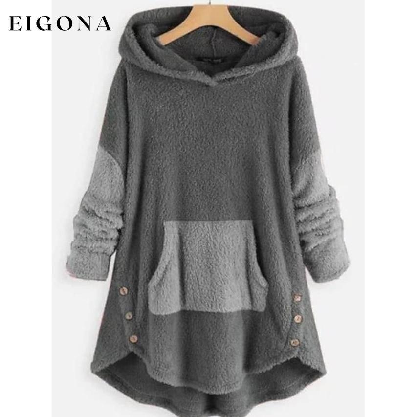 Women's Pullover Solid Colored Hoodie Gray __stock:50 clothes refund_fee:1200 tops